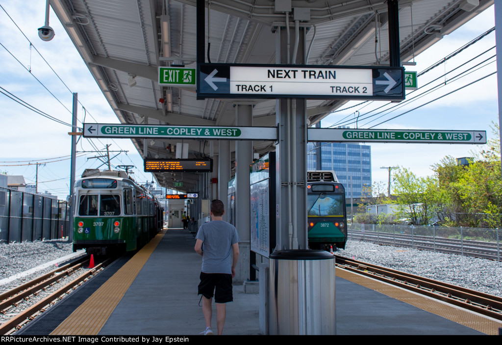 Trains rest at the new Union Square Station